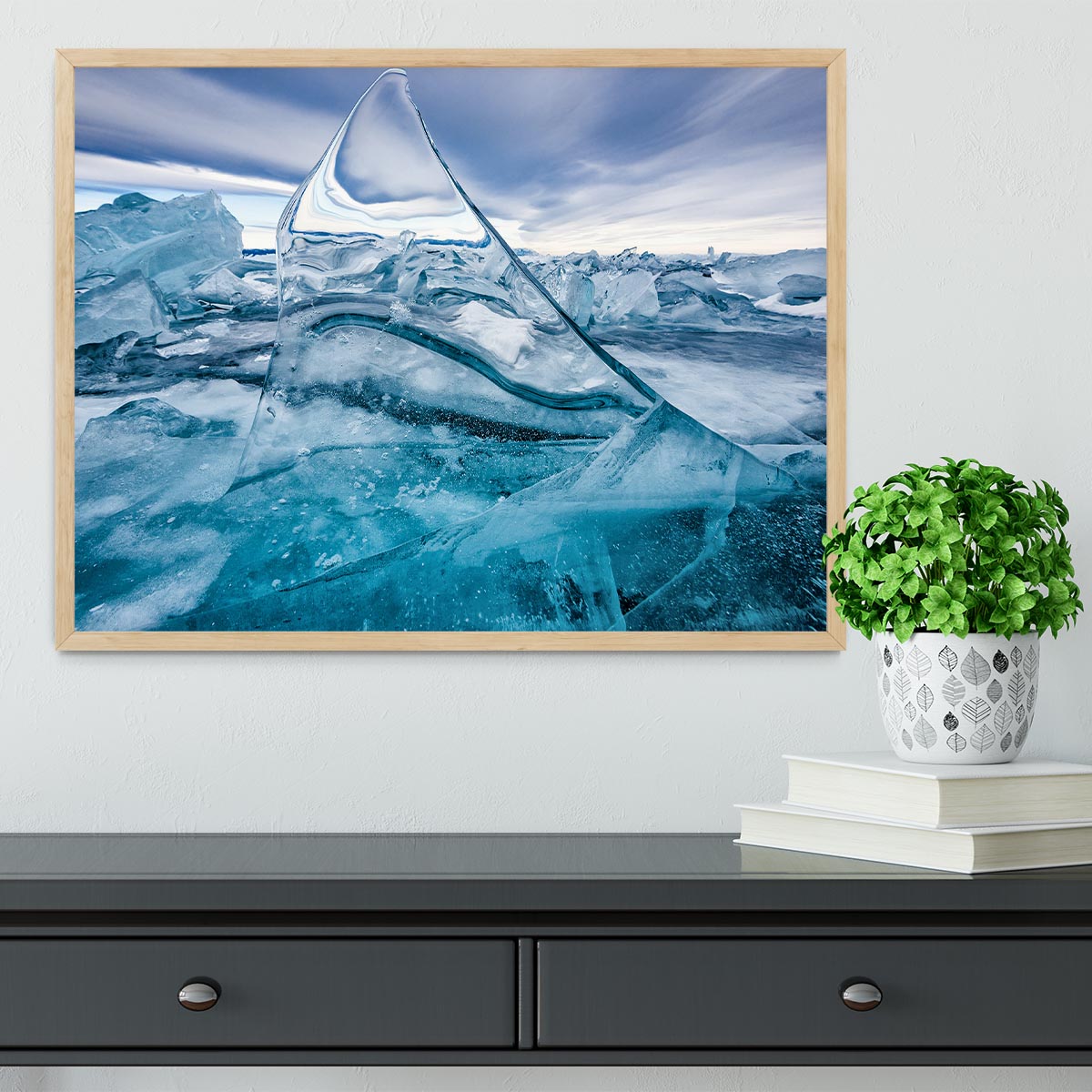 Sail In The Winter Lake Framed Print - Canvas Art Rocks - 4