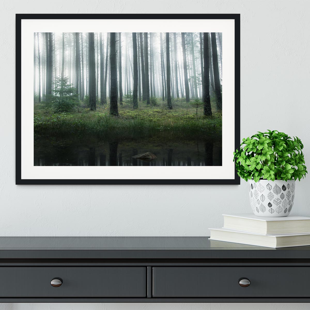 Lake In Forest Framed Print - Canvas Art Rocks - 1