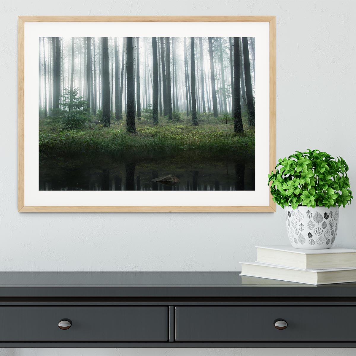 Lake In Forest Framed Print - Canvas Art Rocks - 3