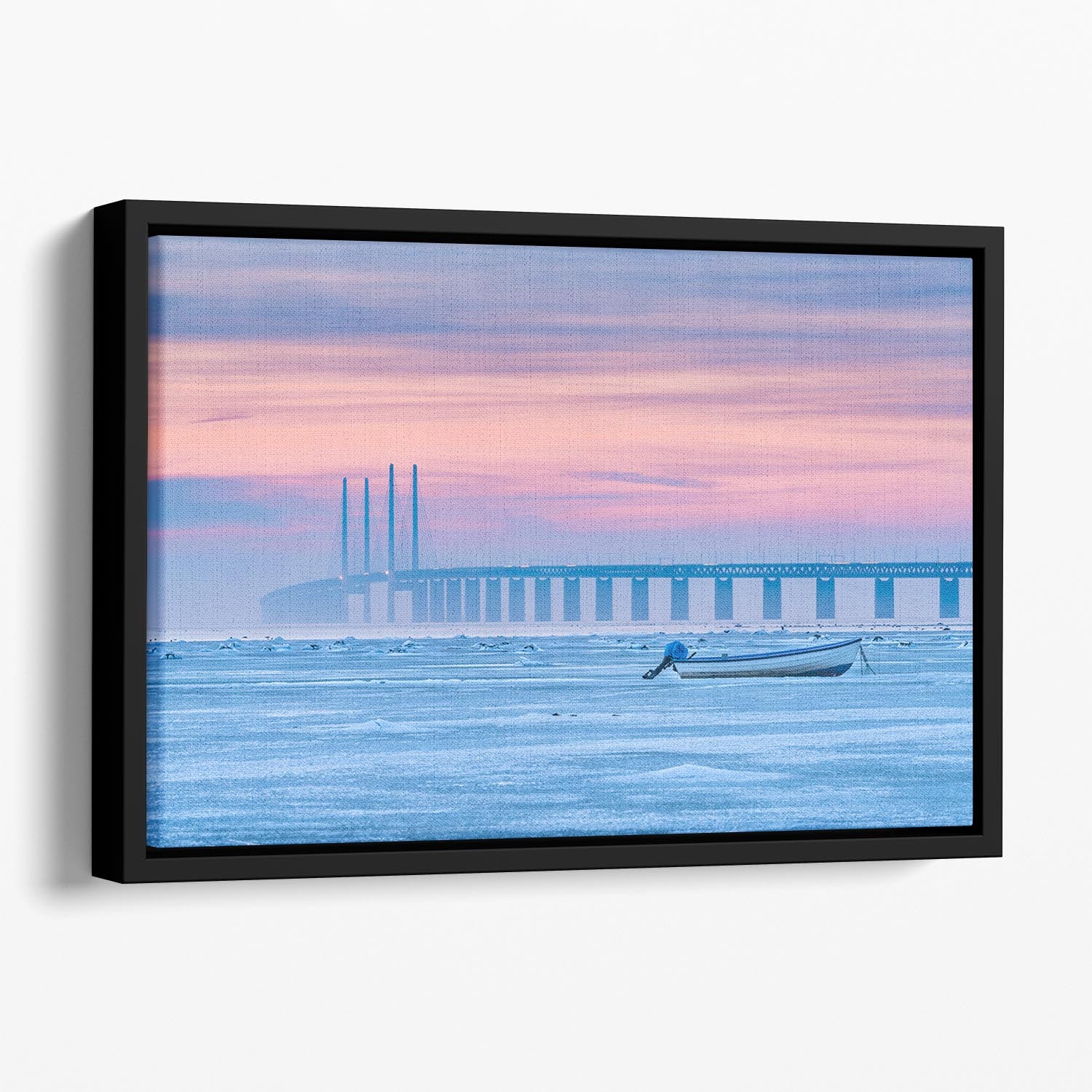 Frozen Sea Floating Framed Canvas - Canvas Art Rocks - 1