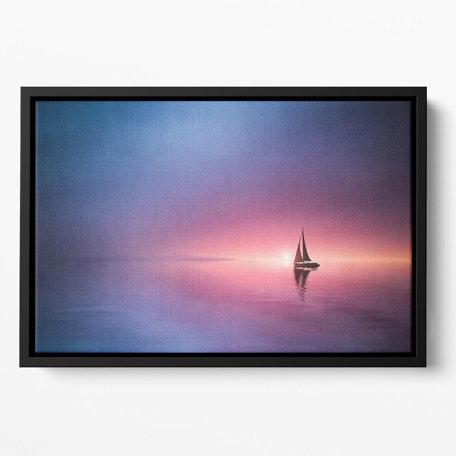 Sailing Across The Lake Toward The Sunset Floating Framed Canvas - Canvas Art Rocks - 2