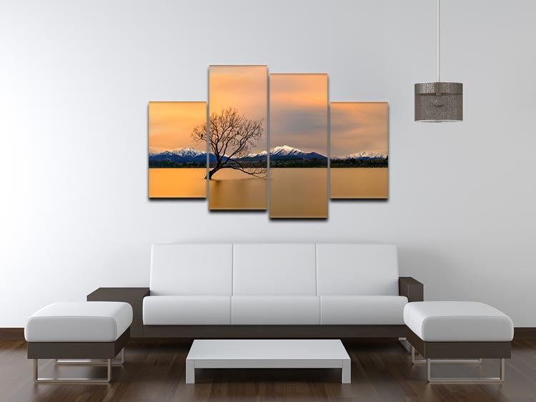 Morning Glow Of The Lake Wanaka 4 Split Panel Canvas - Canvas Art Rocks - 3