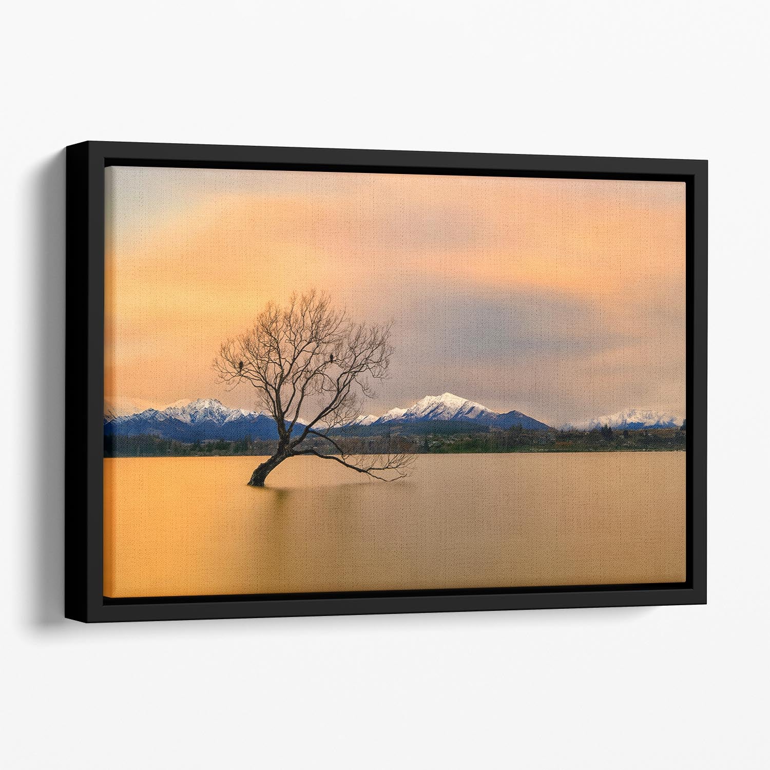 Morning Glow Of The Lake Wanaka Floating Framed Canvas - Canvas Art Rocks - 1