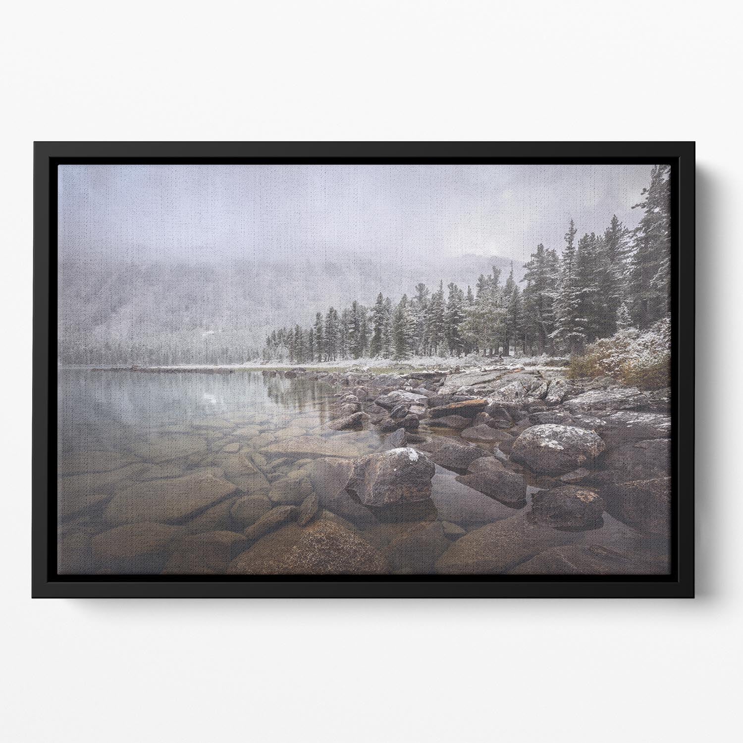 Winter Rocks Floating Framed Canvas - Canvas Art Rocks - 2