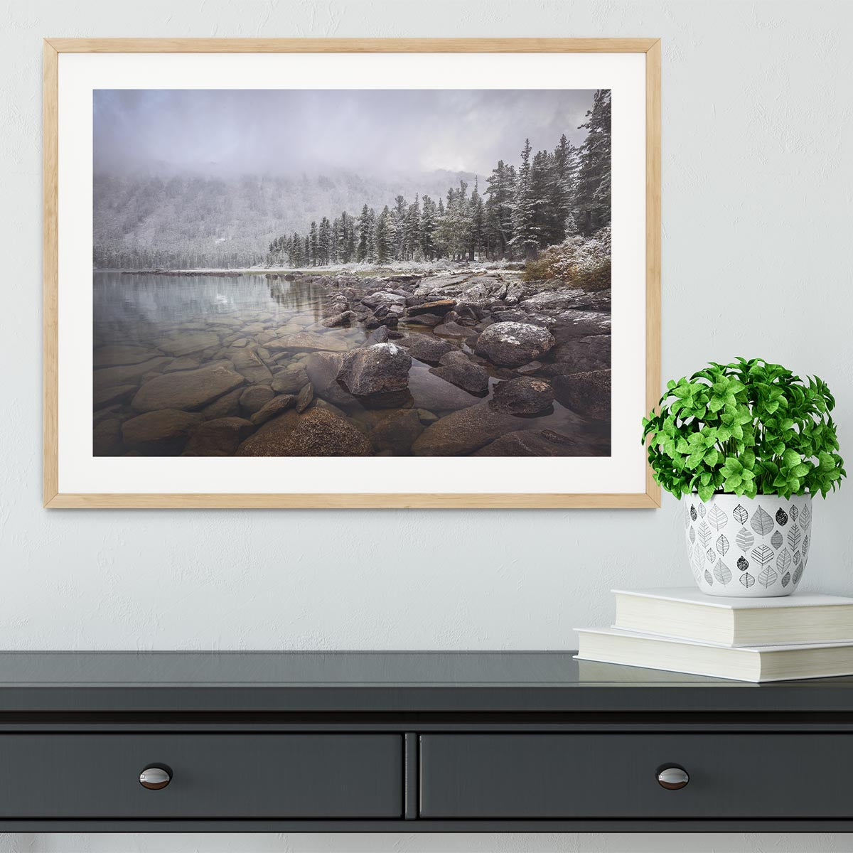 Winter Rocks Framed Print - Canvas Art Rocks - 3