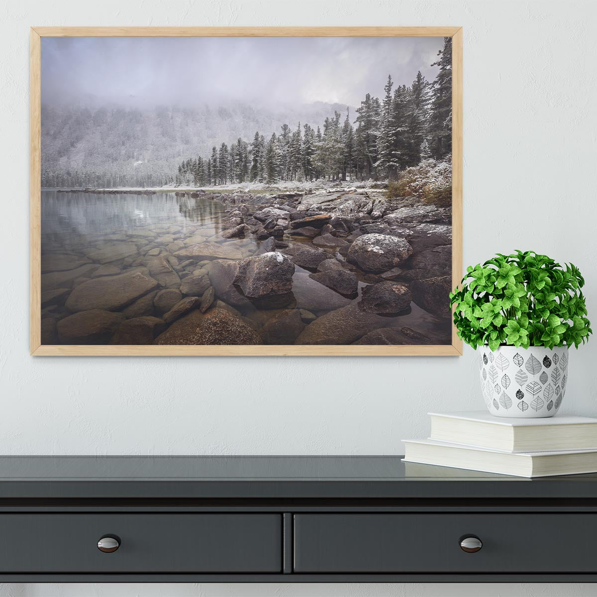 Winter Rocks Framed Print - Canvas Art Rocks - 4