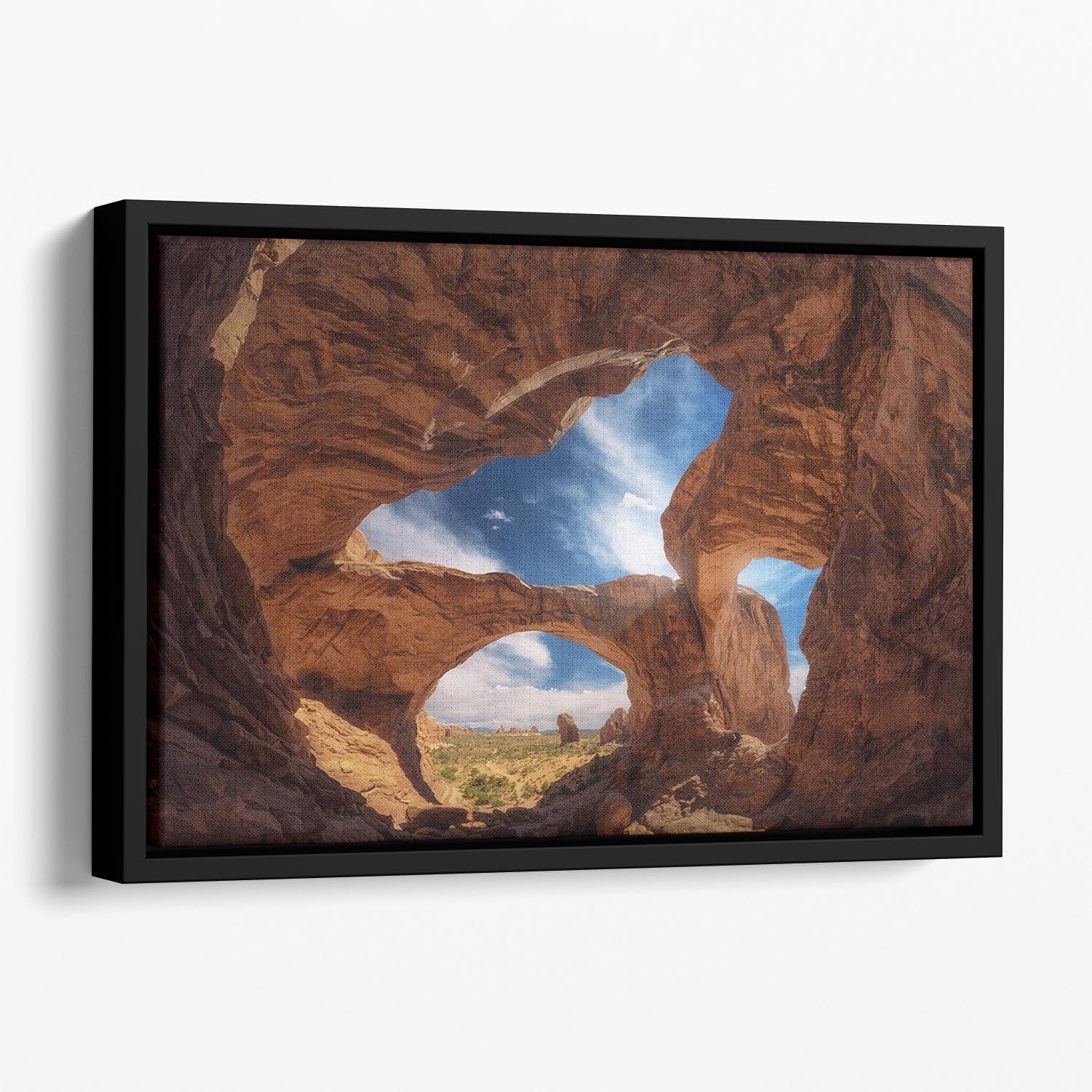 Double Arch Floating Framed Canvas - Canvas Art Rocks - 1