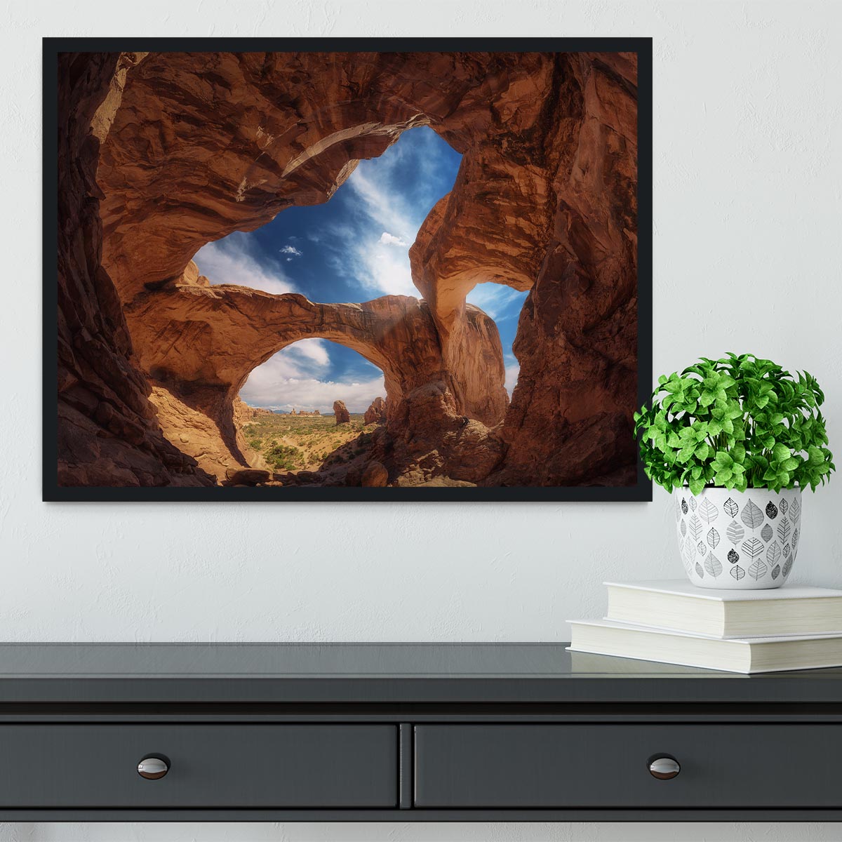 Double Arch Framed Print - Canvas Art Rocks - 2