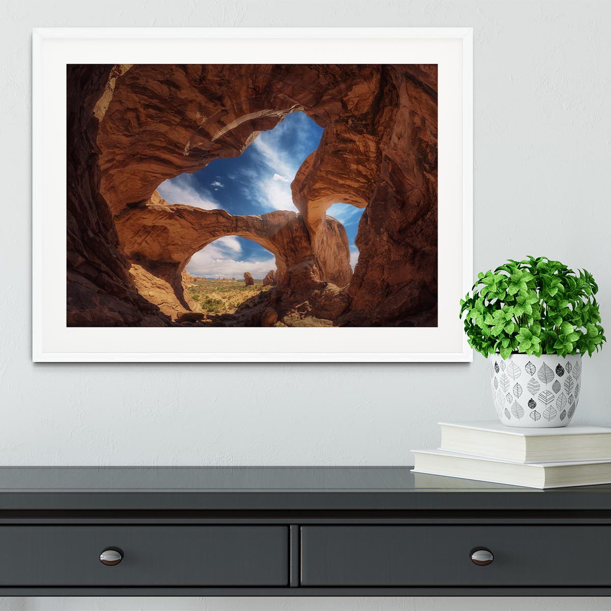 Double Arch Framed Print - Canvas Art Rocks - 5