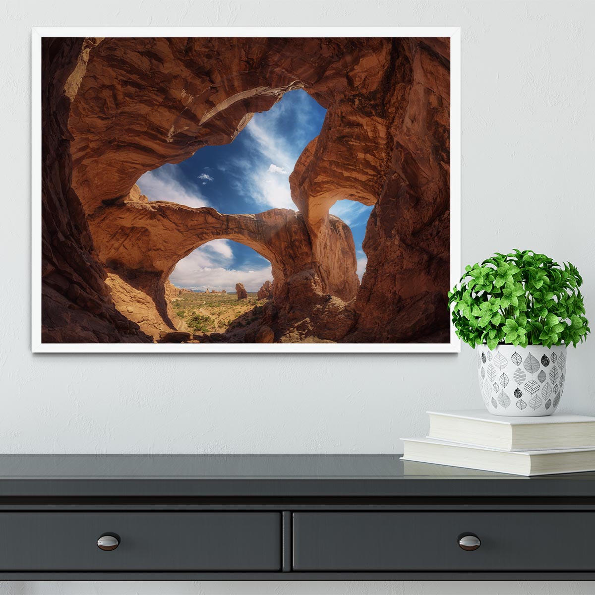 Double Arch Framed Print - Canvas Art Rocks -6