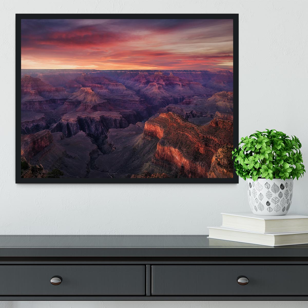 Canyon On Fire Framed Print - Canvas Art Rocks - 2