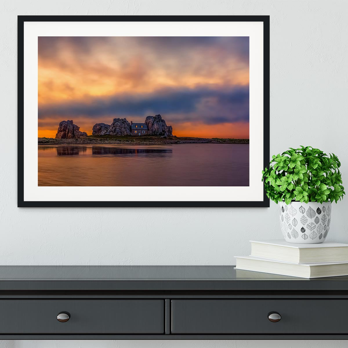 Sunset At Plougrescant Framed Print - Canvas Art Rocks - 1