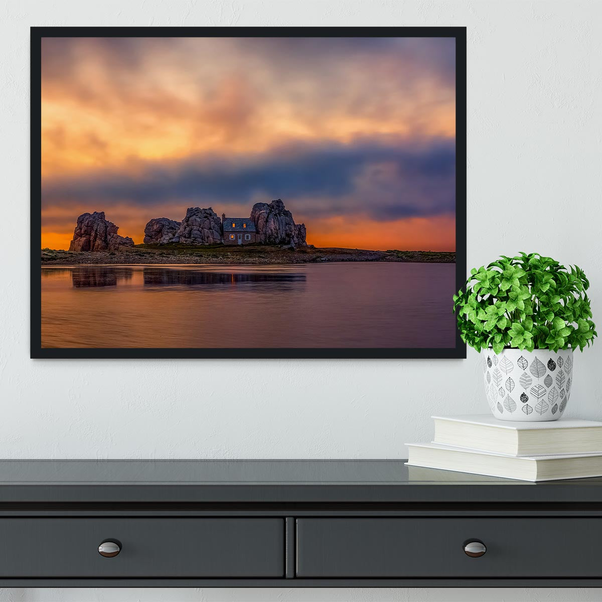 Sunset At Plougrescant Framed Print - Canvas Art Rocks - 2