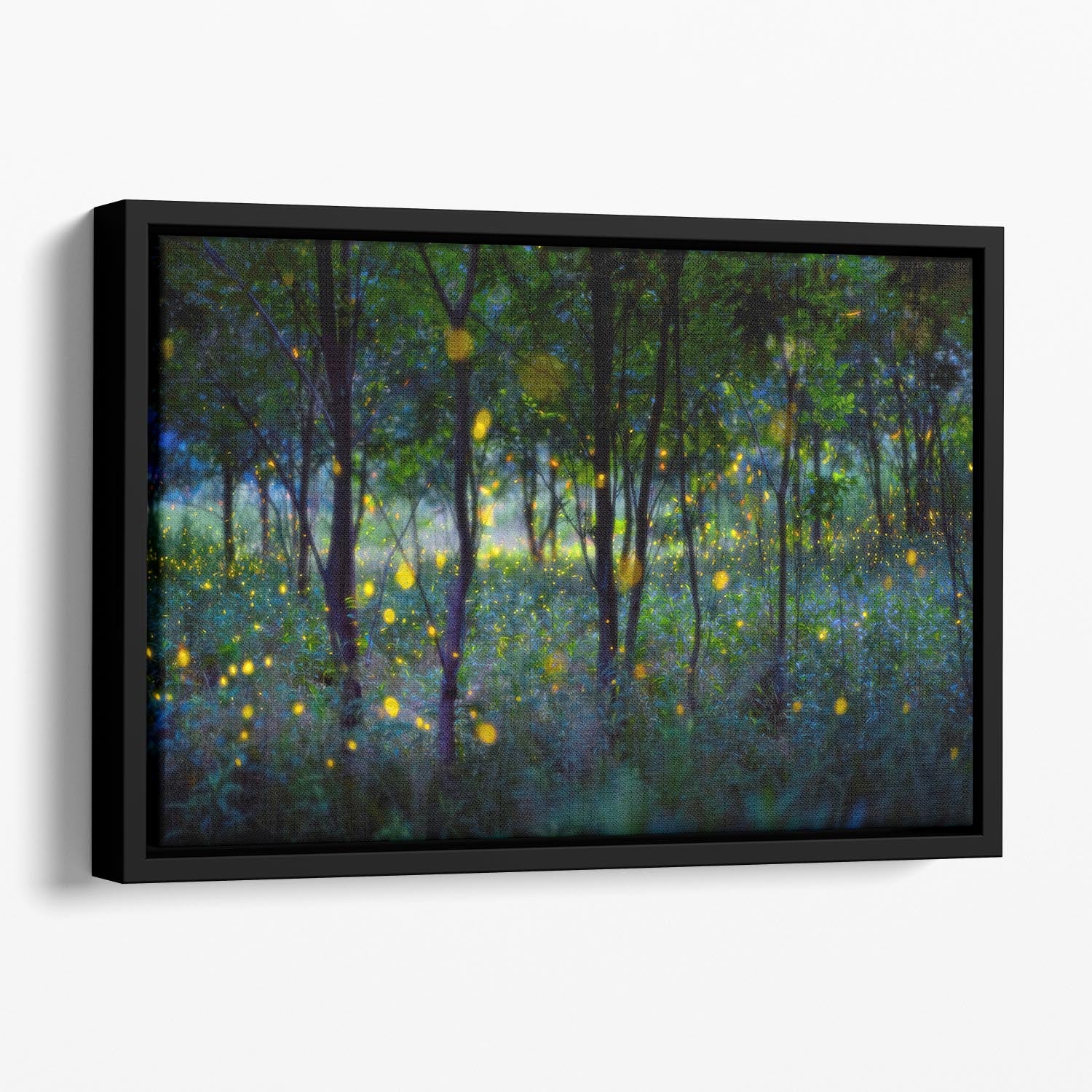 Magic Fireflies Floating Framed Canvas - Canvas Art Rocks - 1