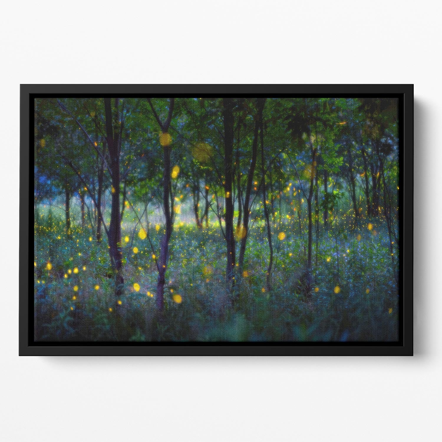 Magic Fireflies Floating Framed Canvas - Canvas Art Rocks - 2