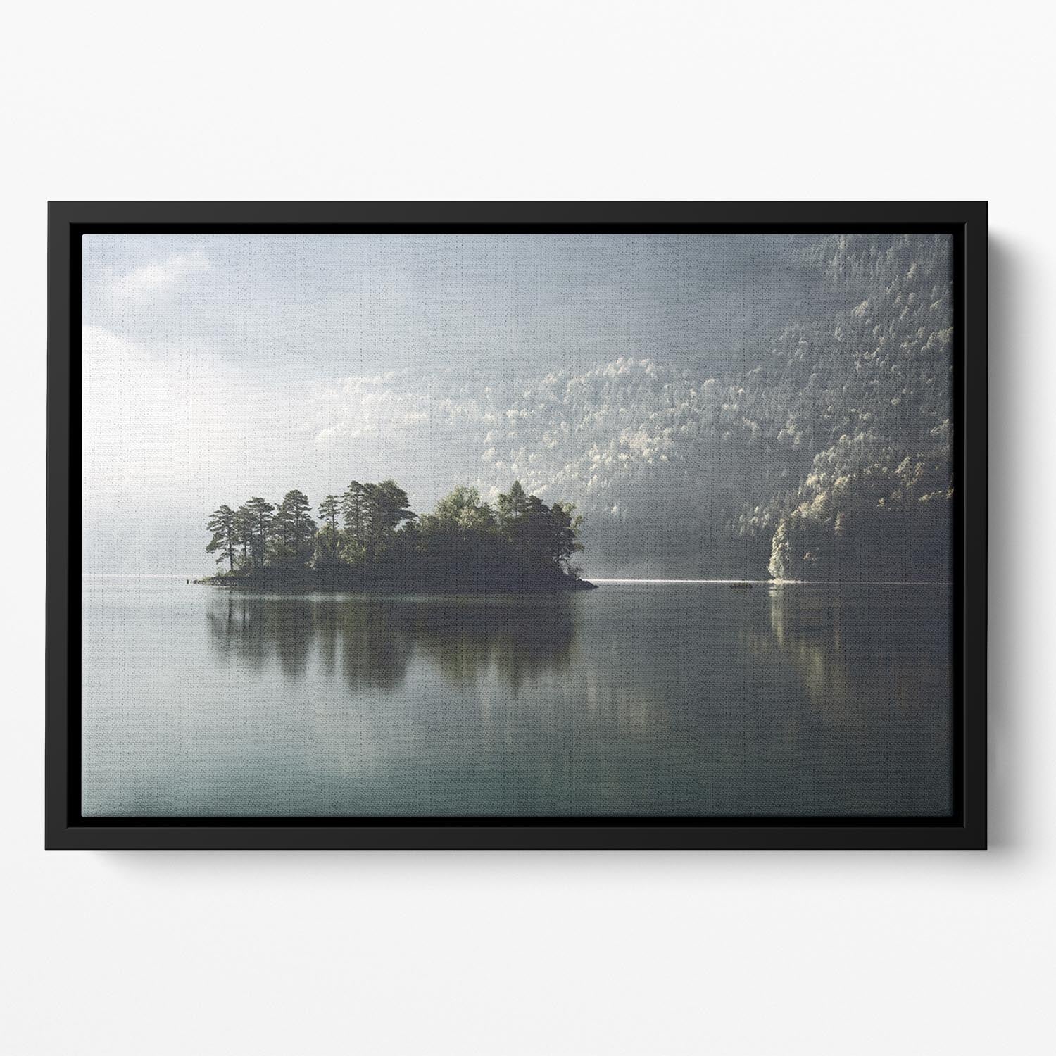 Morning Fog Clearing Floating Framed Canvas - Canvas Art Rocks - 2