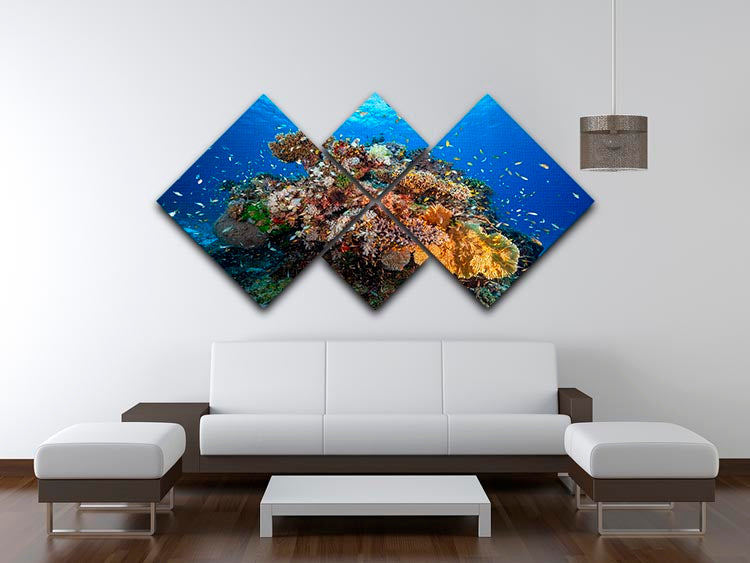 Underwater Biodiversity 4 Square Multi Panel Canvas - Canvas Art Rocks - 3