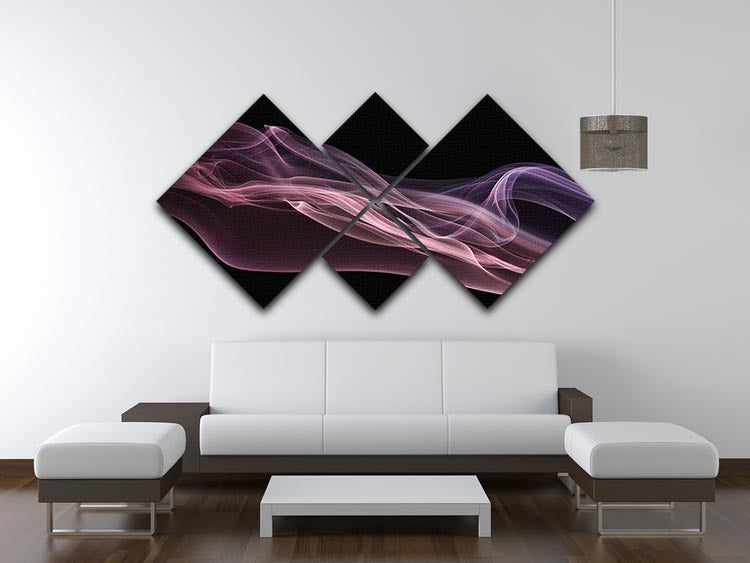 Floating Purple In Pink 4 Square Multi Panel Canvas - Canvas Art Rocks - 3