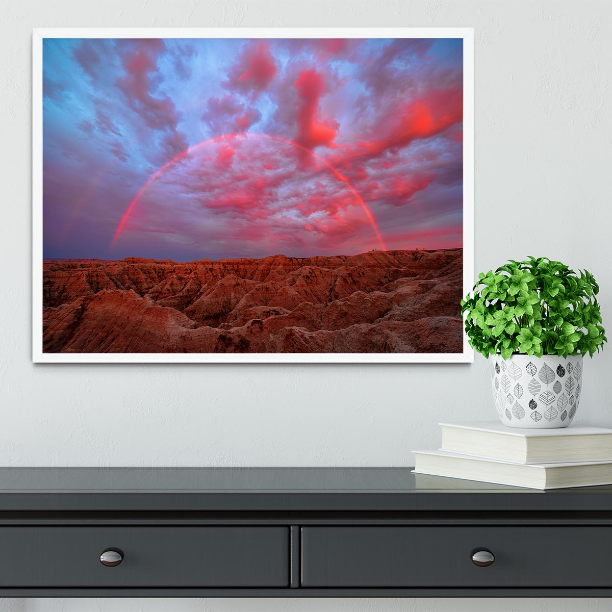 Symphany Over Badlands Framed Print - Canvas Art Rocks -6