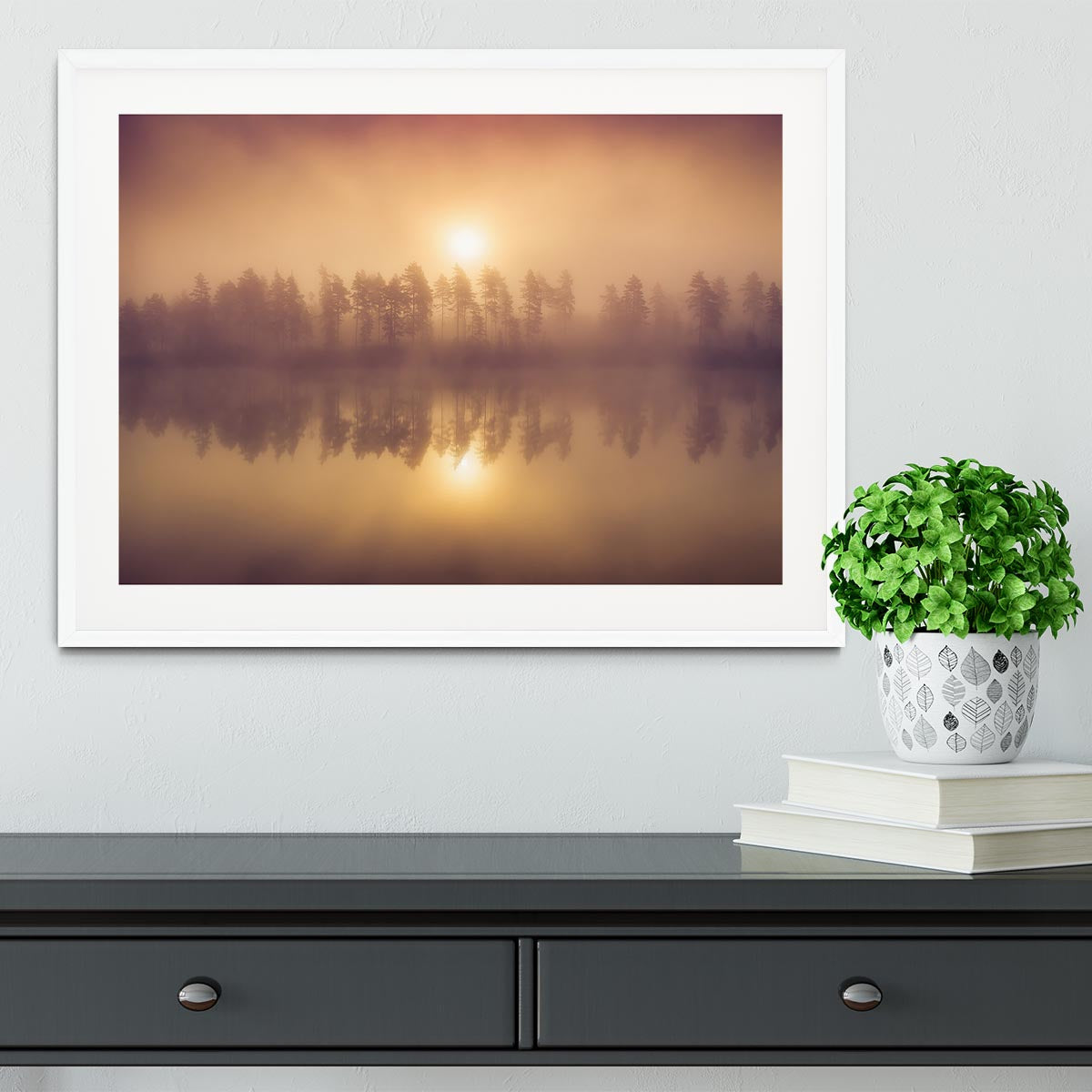 Tree Line Framed Print - Canvas Art Rocks - 5