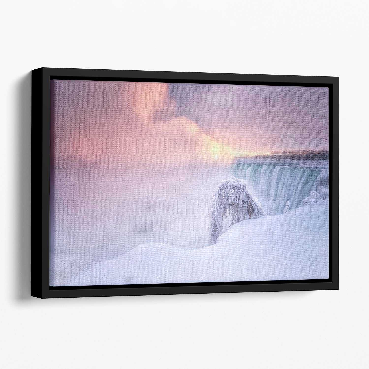 Sunrise At Niagara Falls Floating Framed Canvas - Canvas Art Rocks - 1