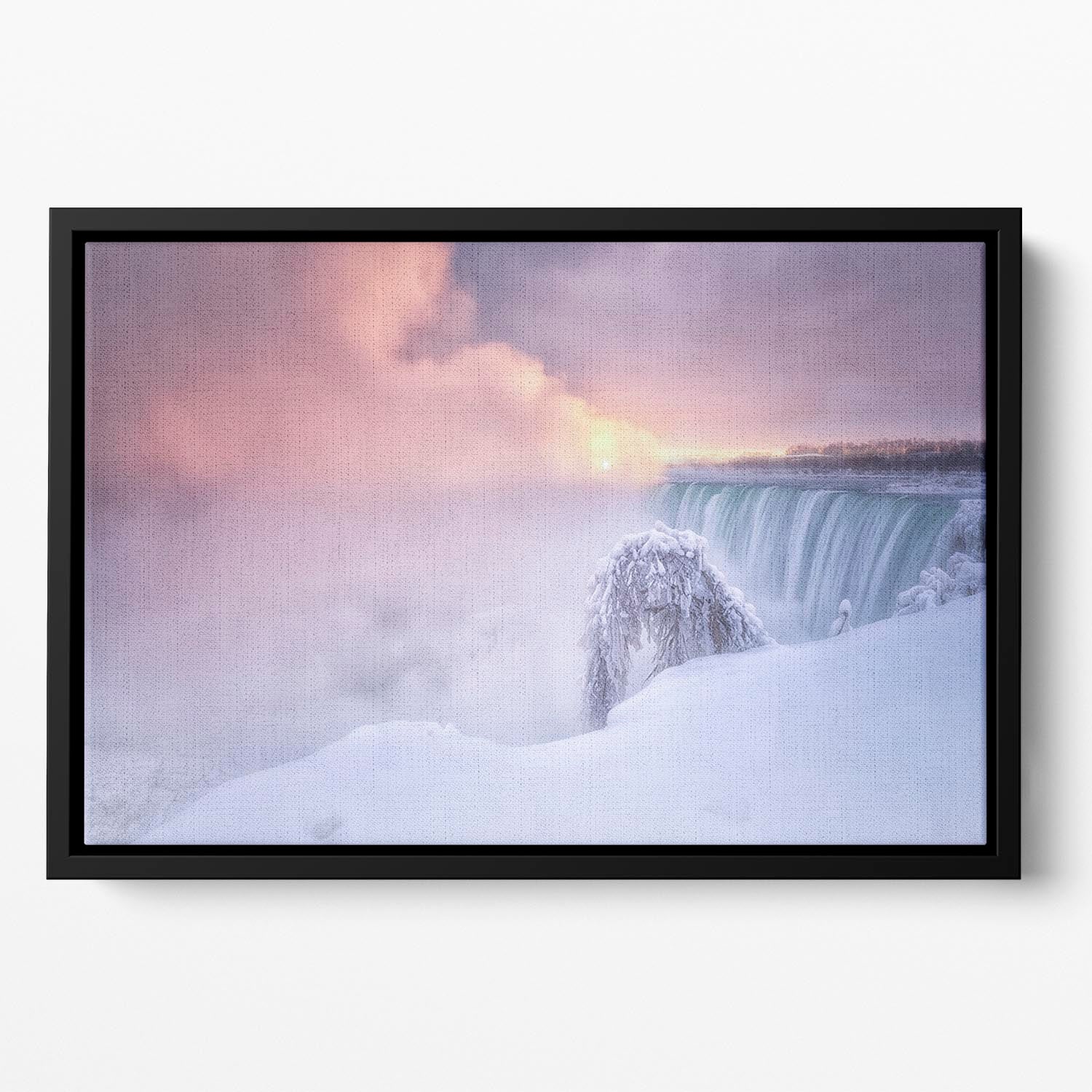 Sunrise At Niagara Falls Floating Framed Canvas - Canvas Art Rocks - 2