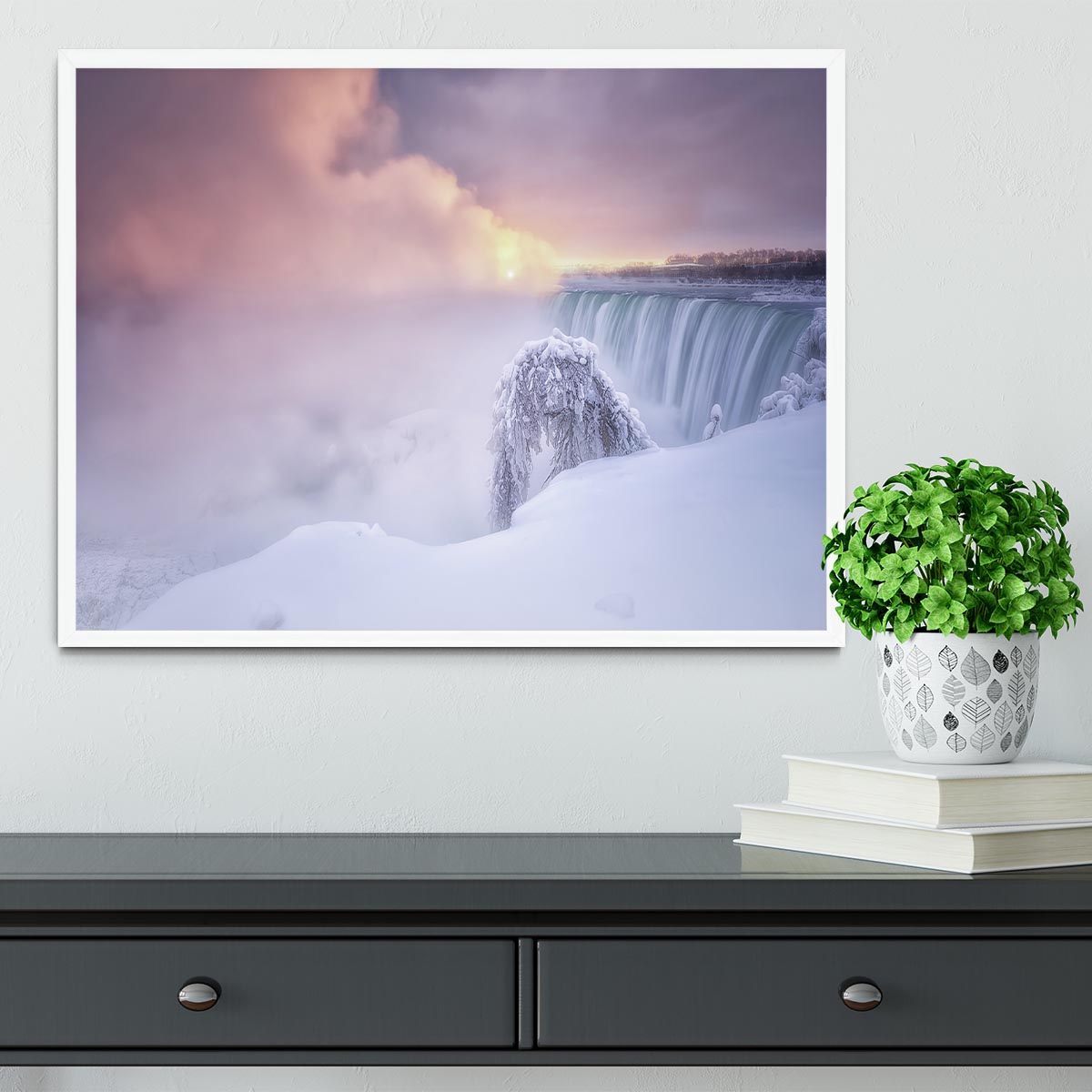 Sunrise At Niagara Falls Framed Print - Canvas Art Rocks -6