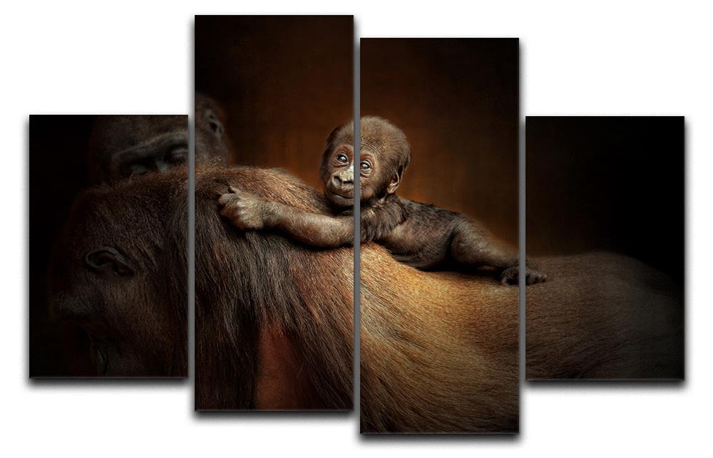 Baby Monkey 4 Split Panel Canvas - Canvas Art Rocks - 1