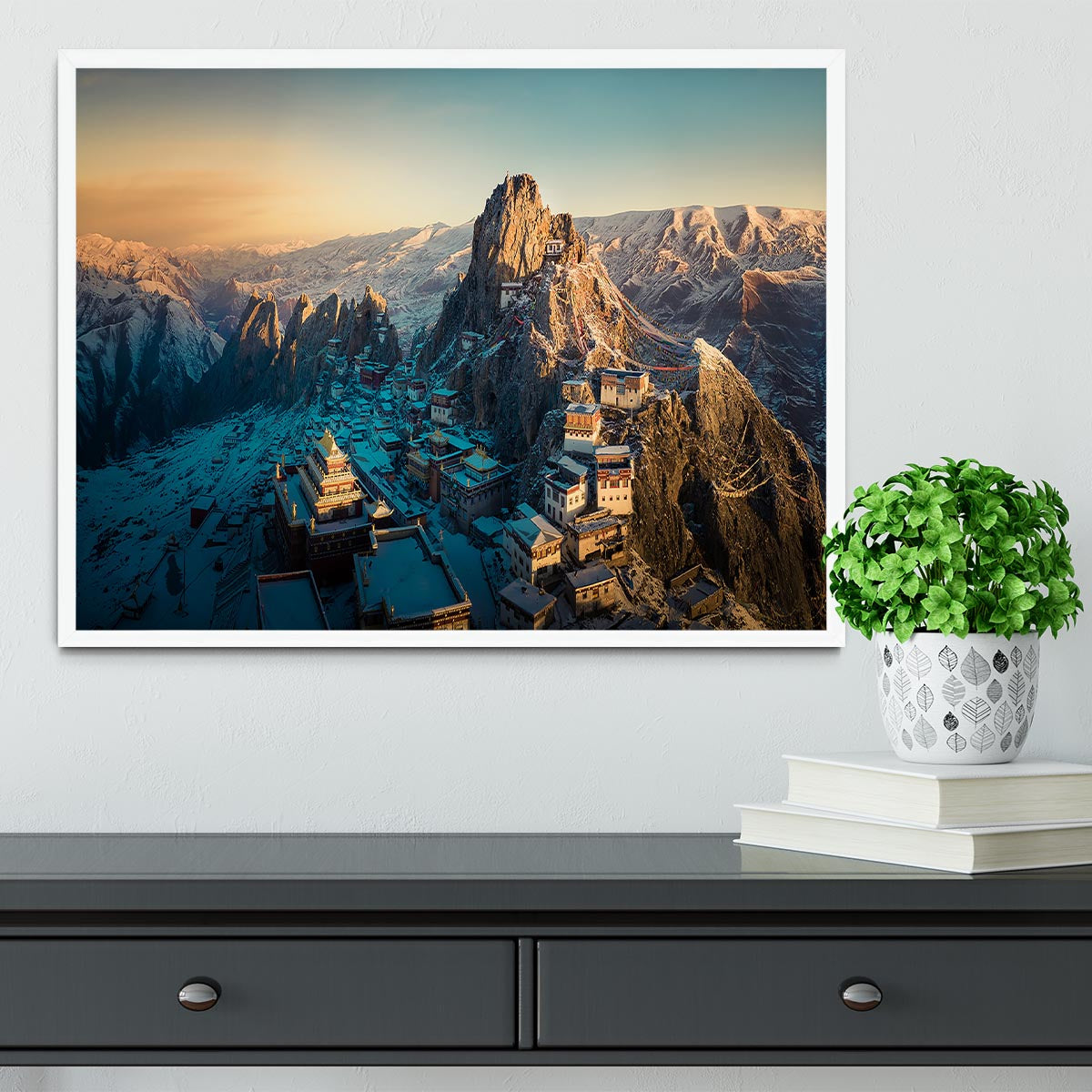 Tibetan Temple Framed Print - Canvas Art Rocks -6