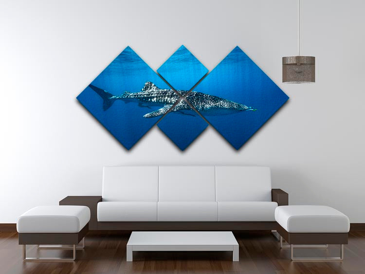 Whale Shark In The Blue 4 Square Multi Panel Canvas - Canvas Art Rocks - 3