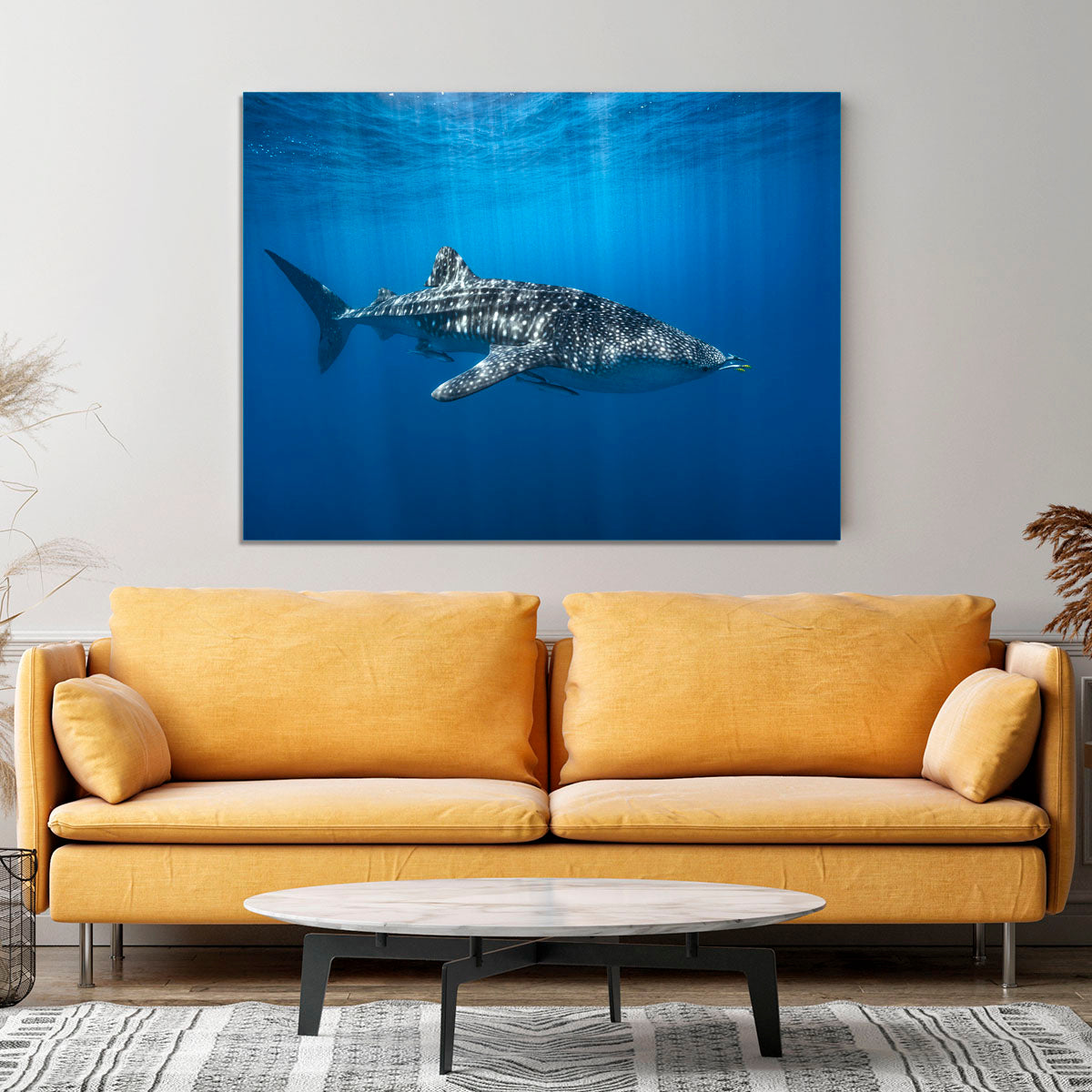 Whale Shark In The Blue Canvas Print or Poster - Canvas Art Rocks - 4