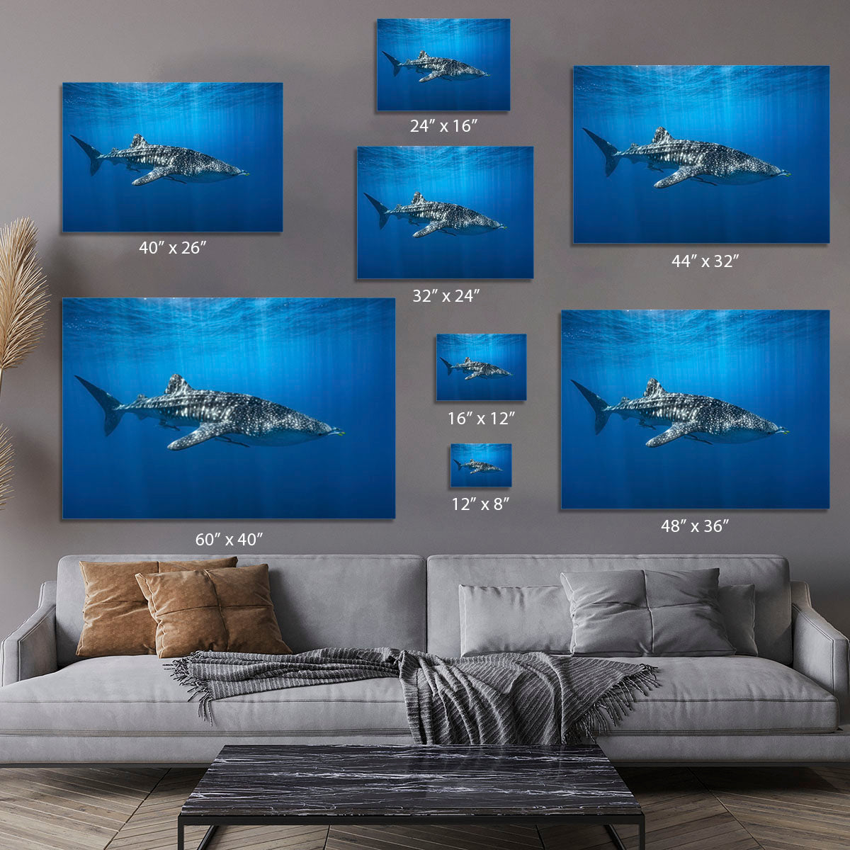 Whale Shark In The Blue Canvas Print or Poster - Canvas Art Rocks - 7