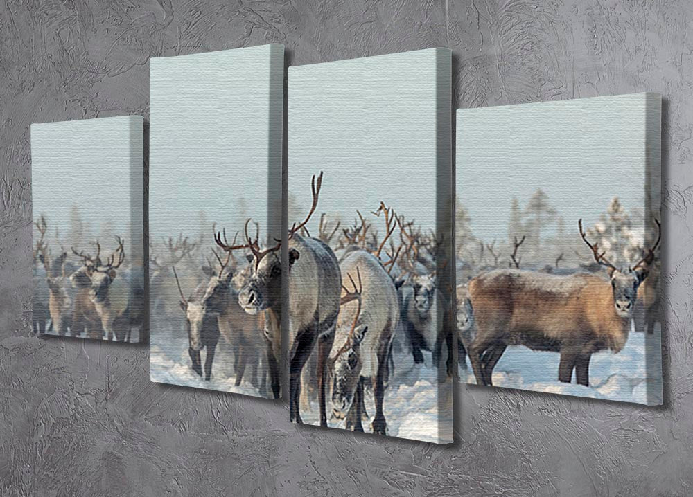 Reindeers 4 Split Panel Canvas - Canvas Art Rocks - 2