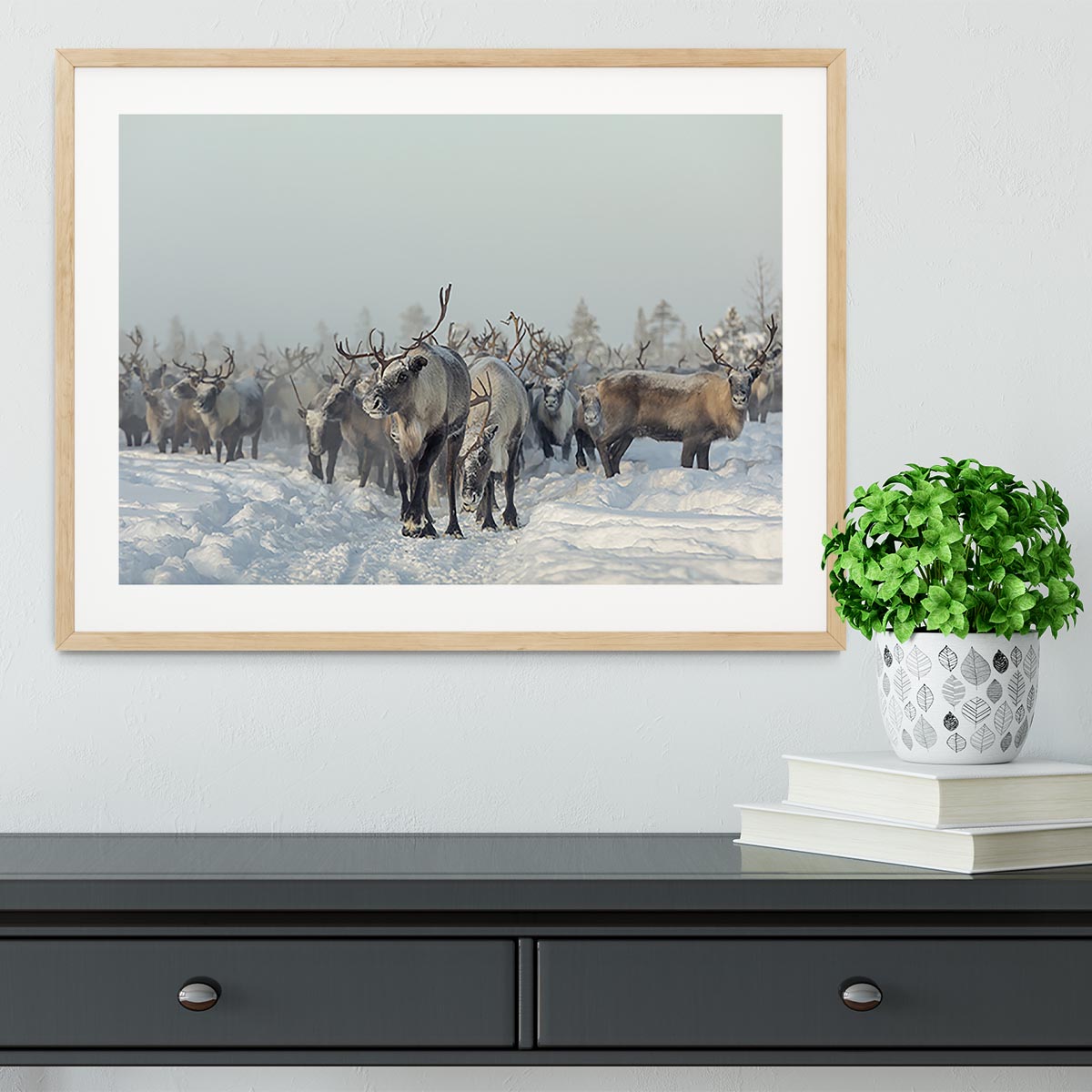 Reindeers Framed Print - Canvas Art Rocks - 3
