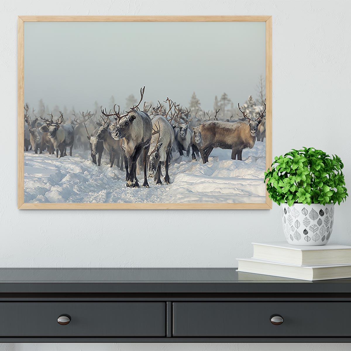 Reindeers Framed Print - Canvas Art Rocks - 4