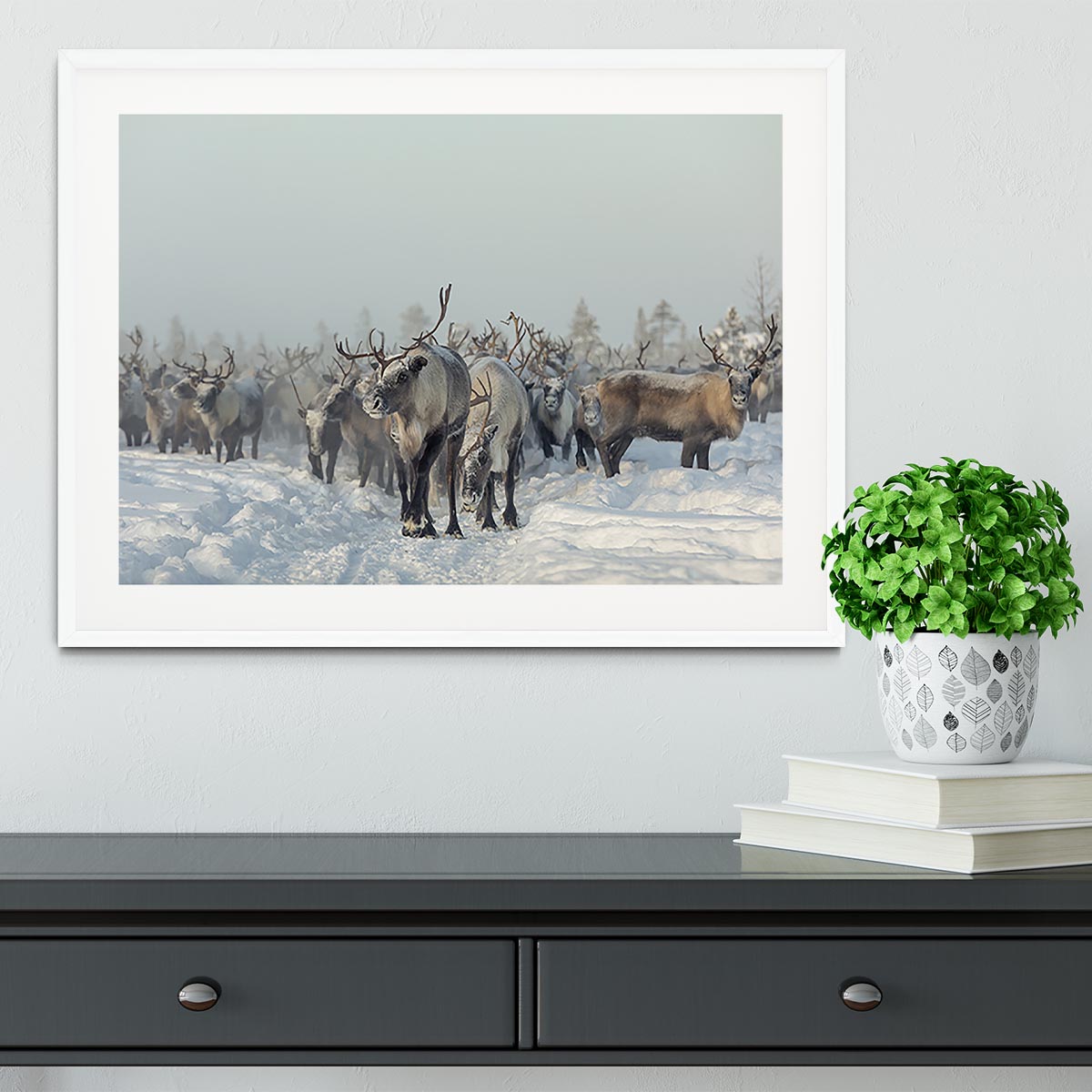 Reindeers Framed Print - Canvas Art Rocks - 5