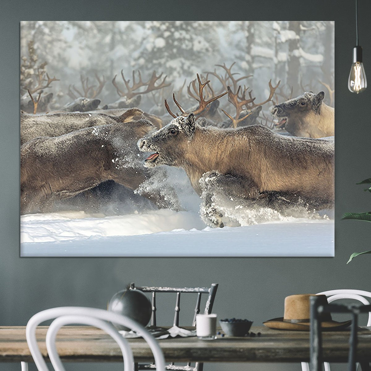 Reindeers III Canvas Print or Poster - Canvas Art Rocks - 3