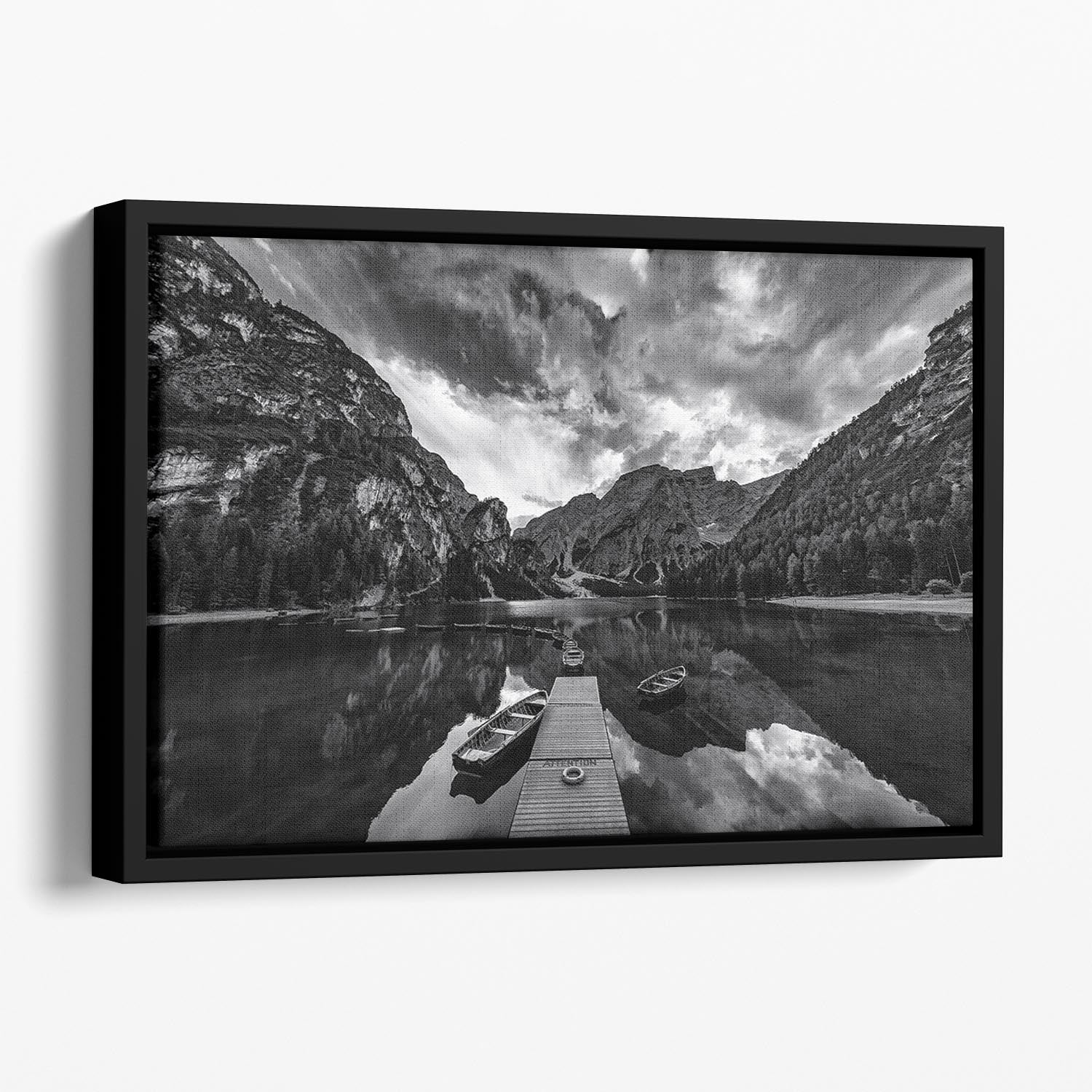 Braies' Shades Of Grey Floating Framed Canvas - Canvas Art Rocks - 1