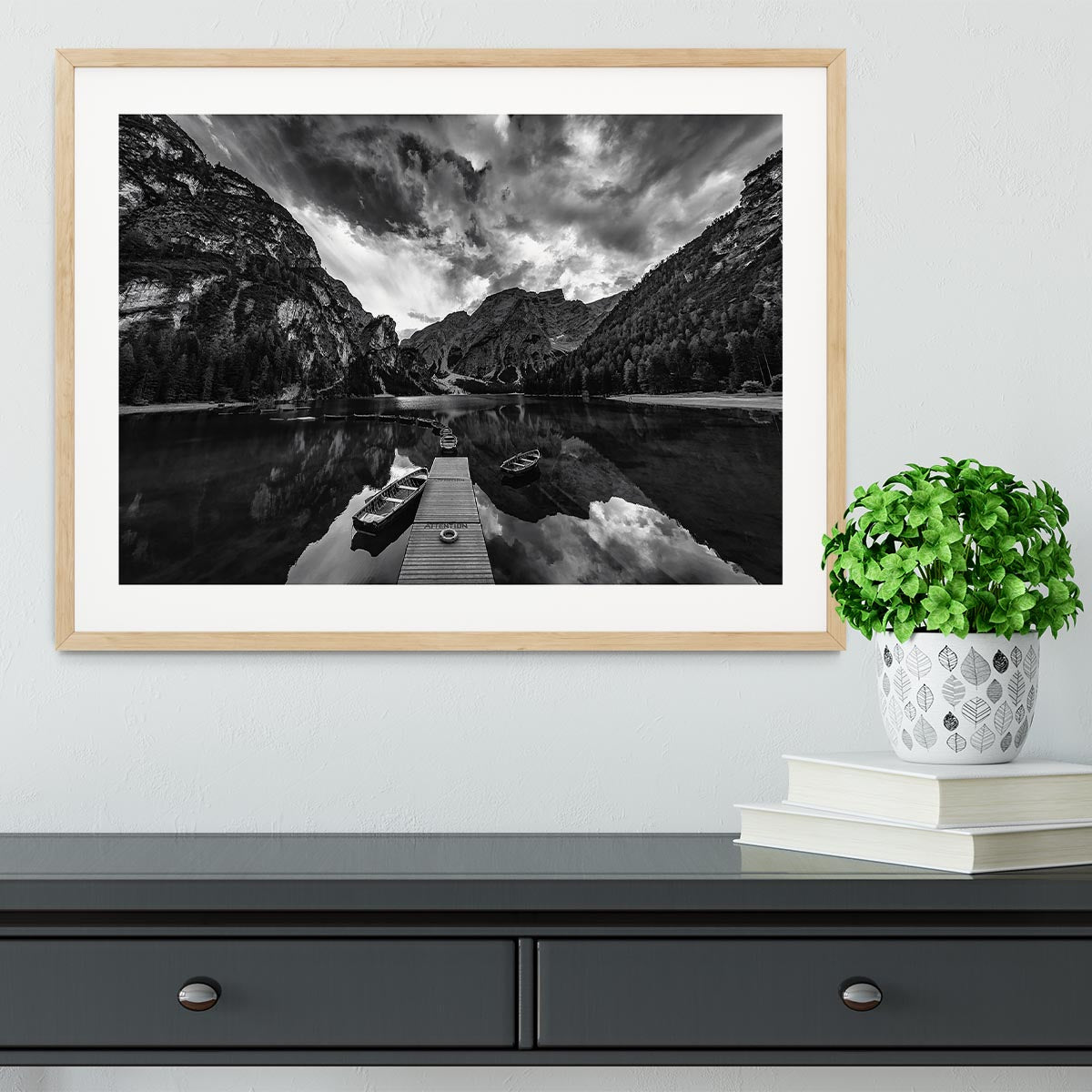 Braies' Shades Of Grey Framed Print - Canvas Art Rocks - 3