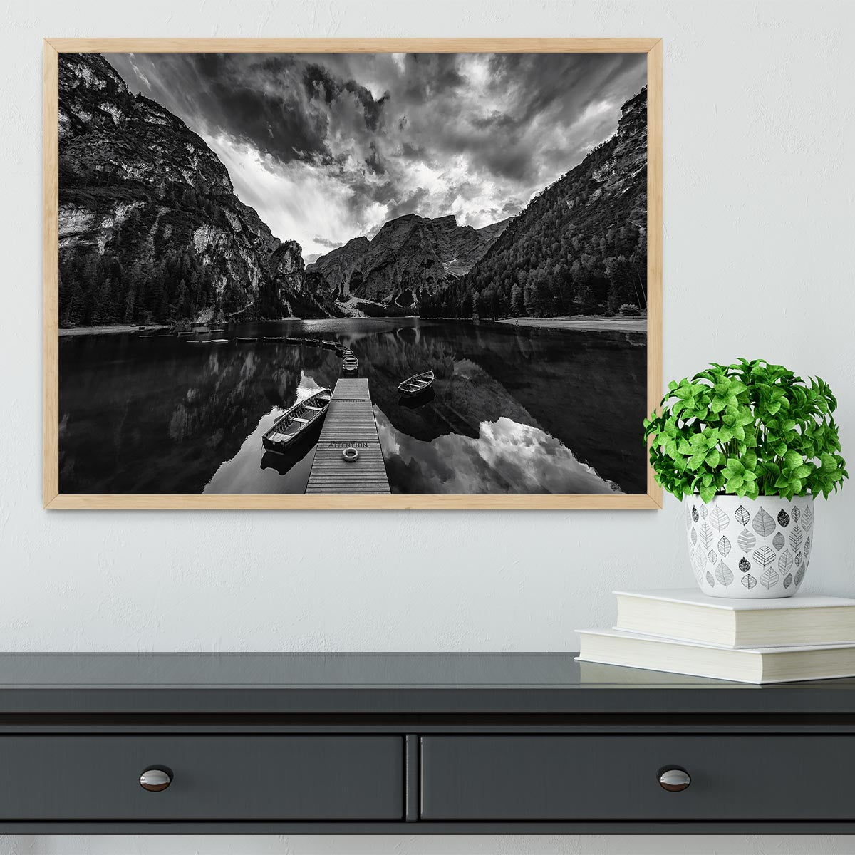 Braies' Shades Of Grey Framed Print - Canvas Art Rocks - 4