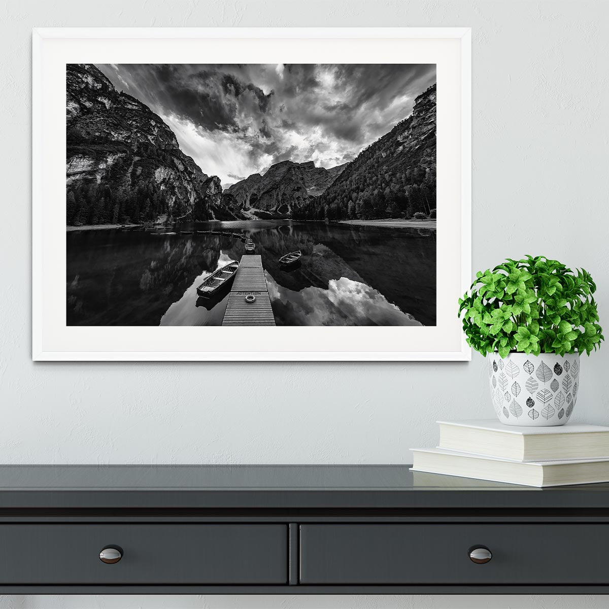 Braies' Shades Of Grey Framed Print - Canvas Art Rocks - 5