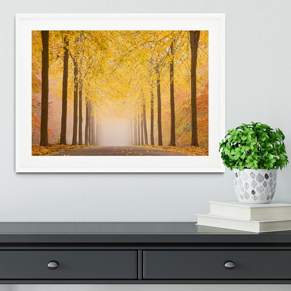 Autumn Road Framed Print - Canvas Art Rocks - 5