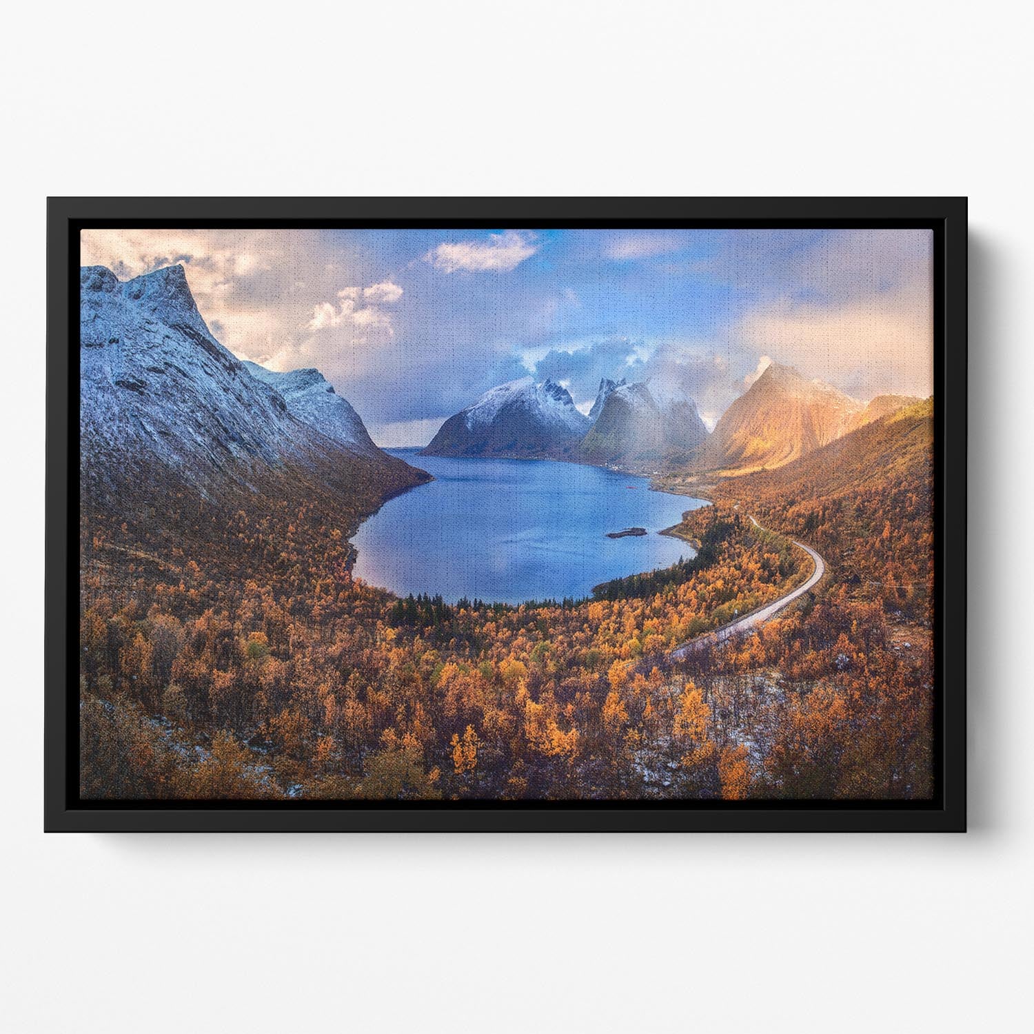 Autumn In Senja Floating Framed Canvas - Canvas Art Rocks - 2