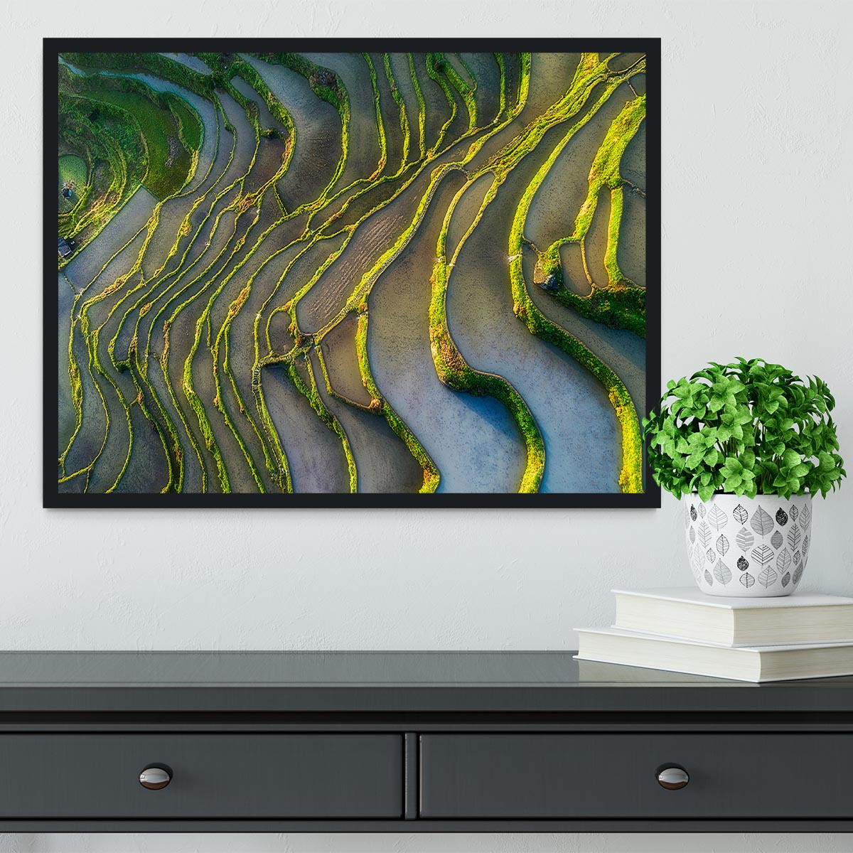 Terraced Fields Framed Print - Canvas Art Rocks - 2