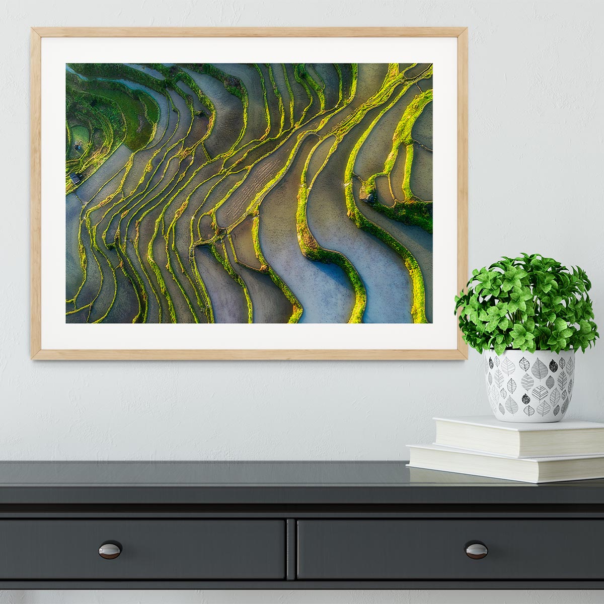 Terraced Fields Framed Print - Canvas Art Rocks - 3