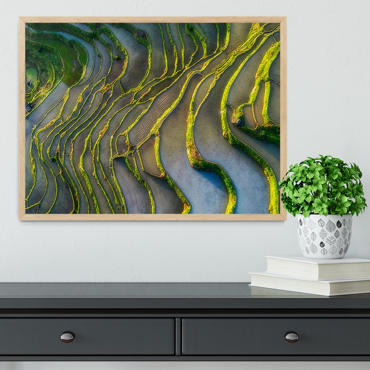 Terraced Fields Framed Print - Canvas Art Rocks - 4