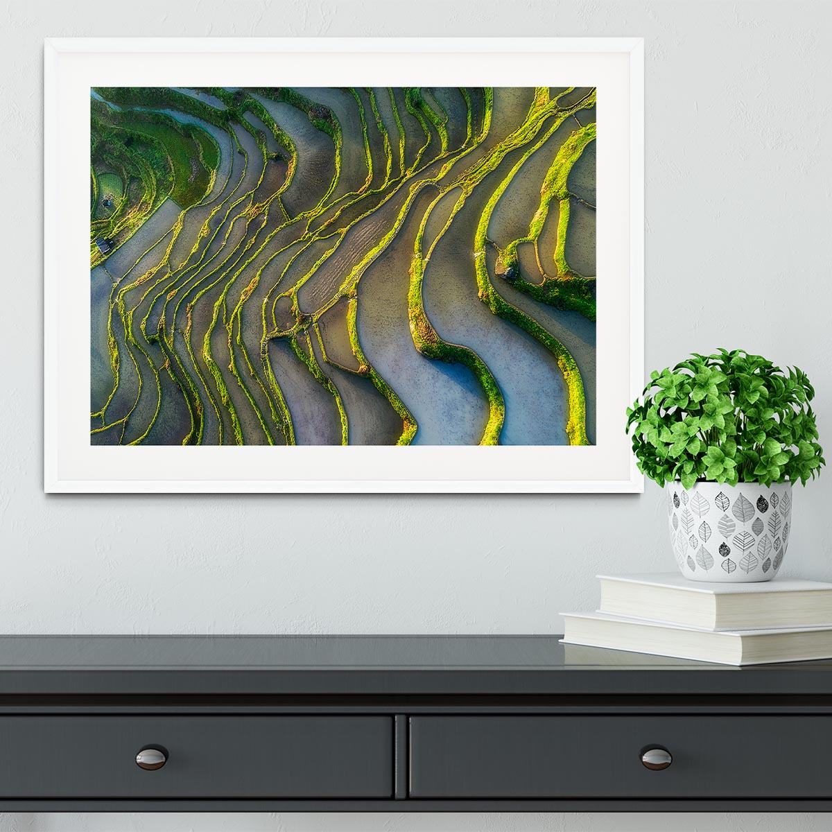 Terraced Fields Framed Print - Canvas Art Rocks - 5