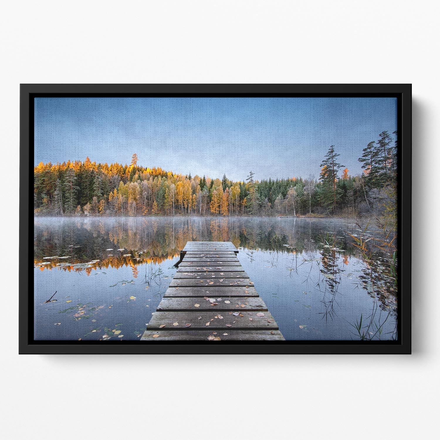 Autumn Pier Floating Framed Canvas - Canvas Art Rocks - 2