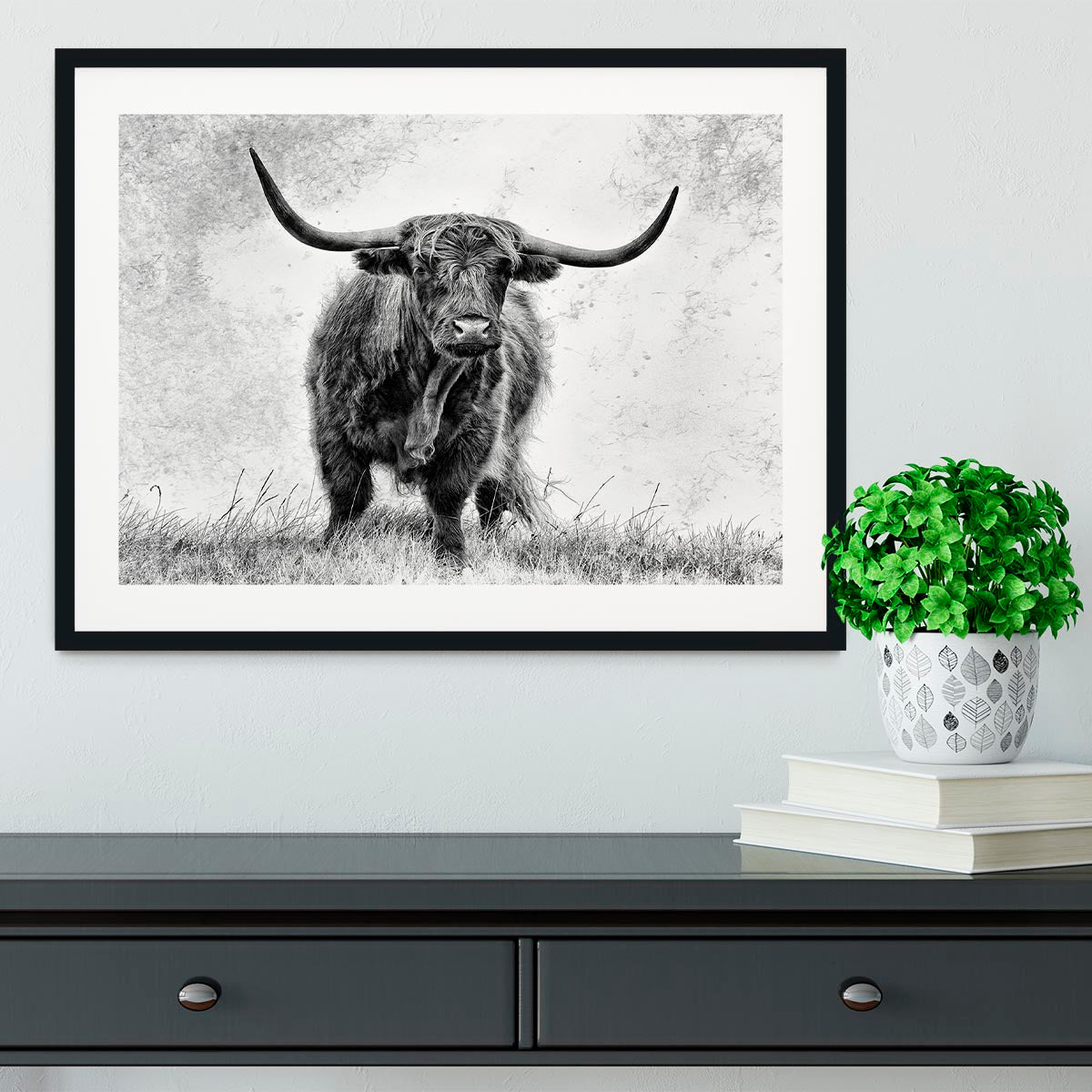 Highland Cow Framed Print - Canvas Art Rocks - 1