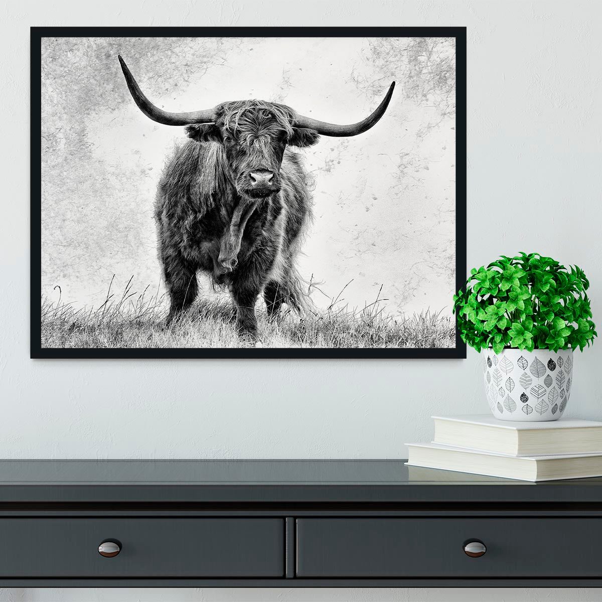 Highland Cow Framed Print - Canvas Art Rocks - 2